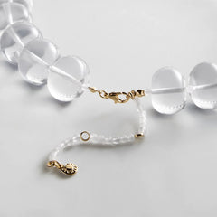 Joan Semi-Precious Necklace - Clear/White
