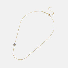 18K Gold Asymmetrical Evil Eye Necklace - Evil Eye