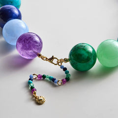 Jane Beaded Necklace - Blue/Purple Multi Bead