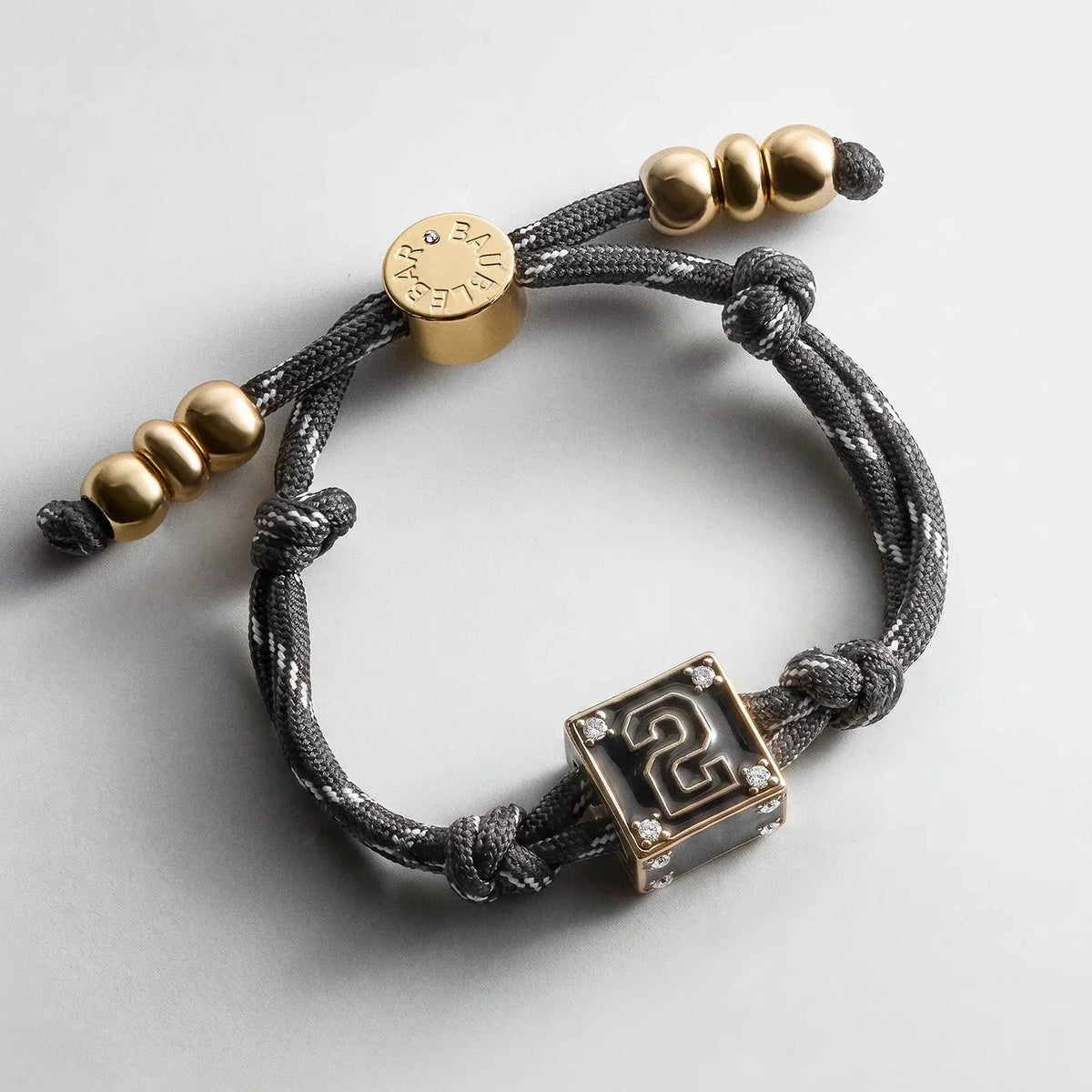 Block Party Varsity Number Custom Bracelet  - Onyx Single Digit