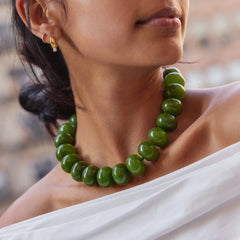 Joan Semi-Precious Necklace - Dark Olive