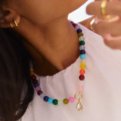 Janette Beaded Ring Necklace - Multi Bead