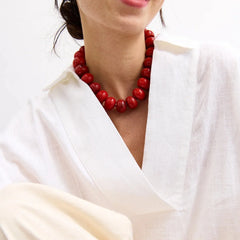 Joan Semi-Precious Necklace - Red Jasper