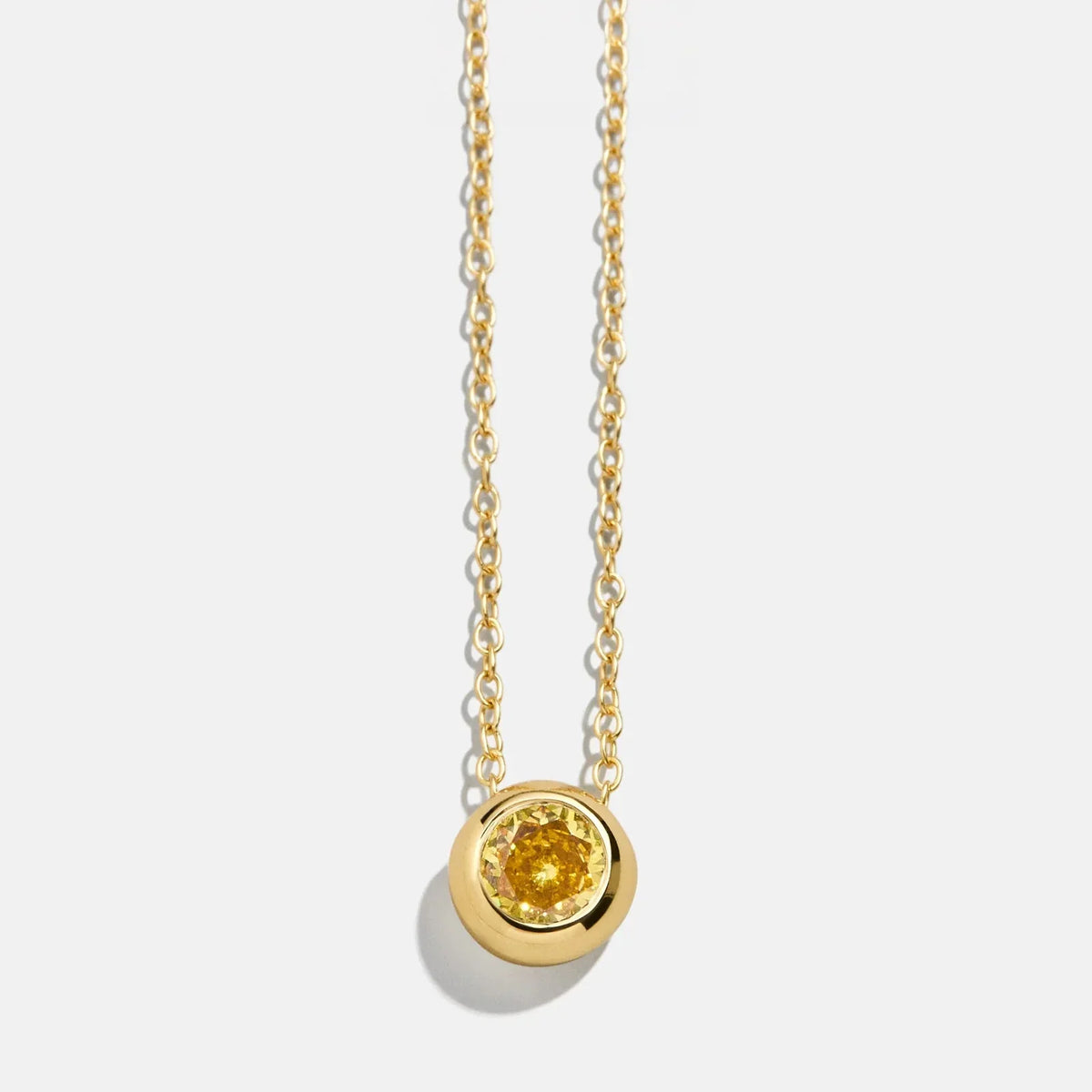14K Gold Birthstone Pendant Necklace - Topaz