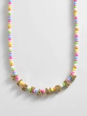 Bead Mine Kids' Custom Name Necklace - Light Multi