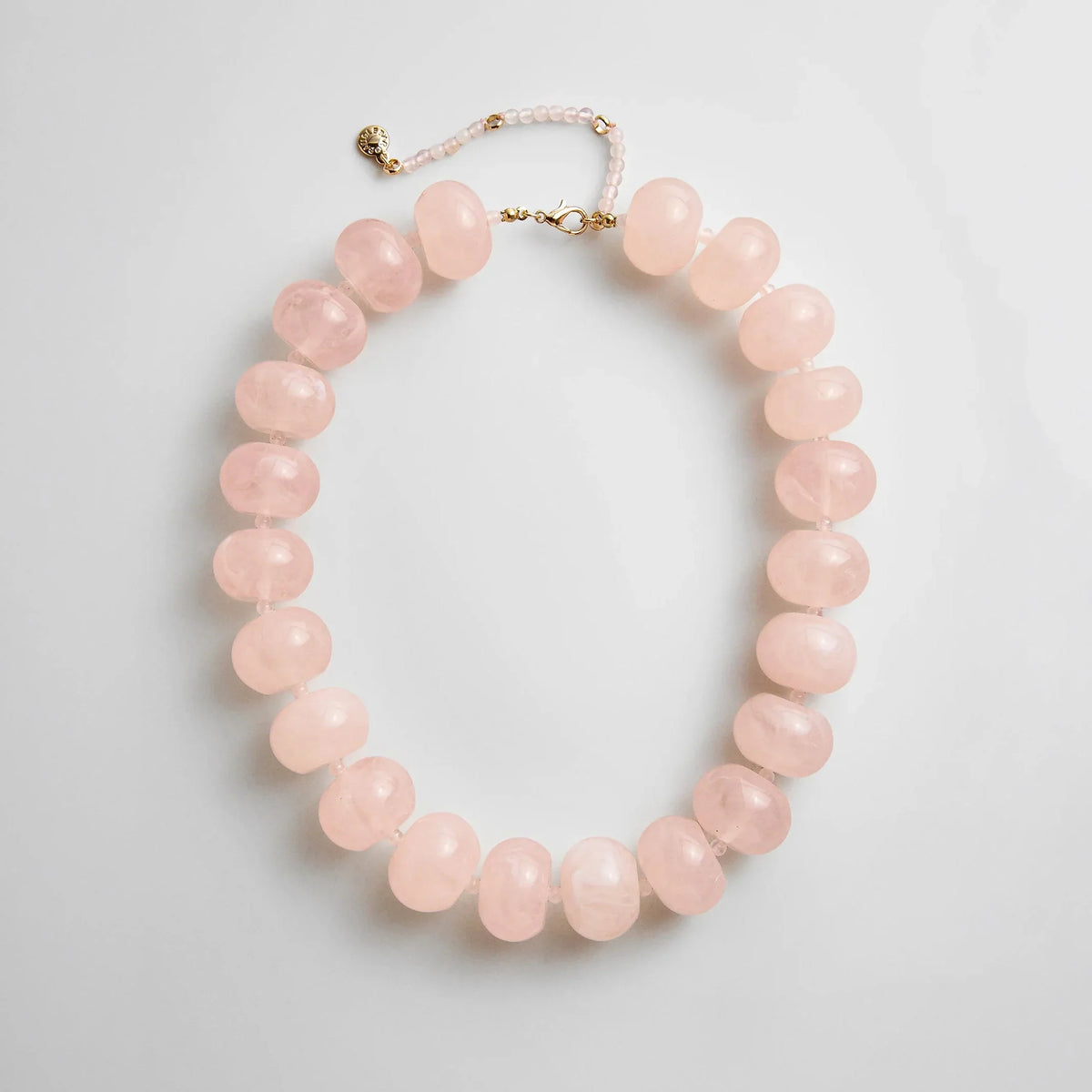 Joan Semi-Precious Necklace - Rose Quartz Bead