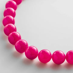 Mini Jane Beaded Necklace  - Fuchsia Agate Bead