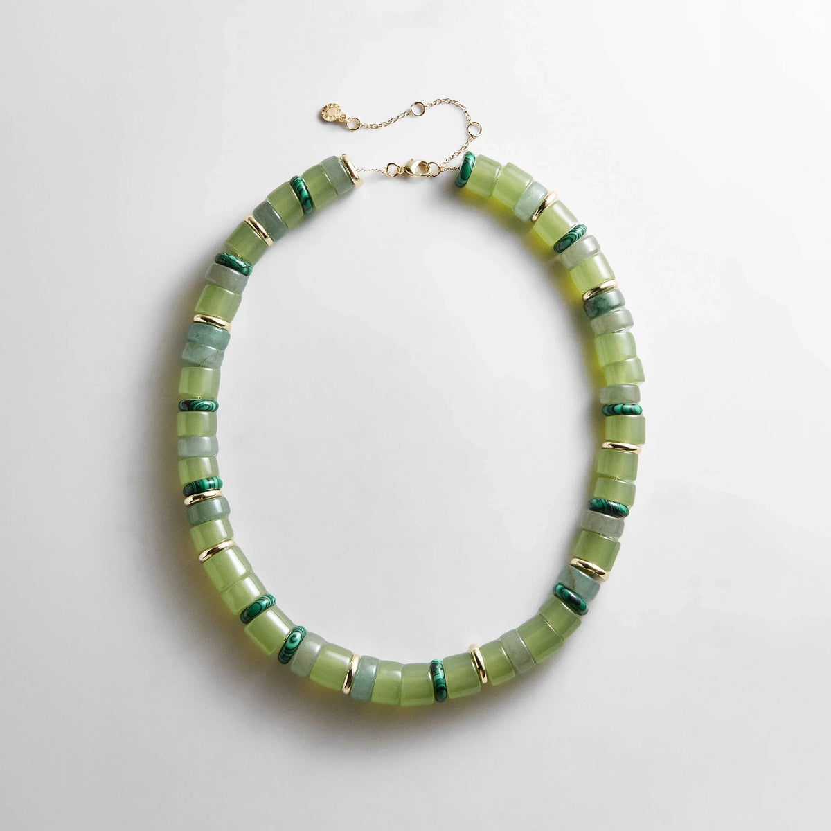 Jennifer Rondelle Beaded Necklace - Light Jade Bead