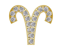 Aries Mini Zodiac  Icon - Pavé/Gold