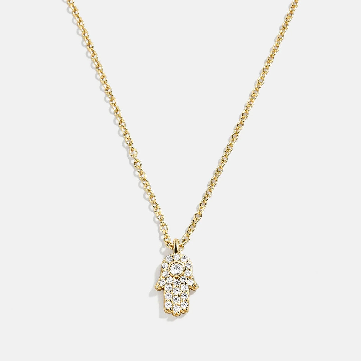 18K Gold Motif Necklace - Hamsa
