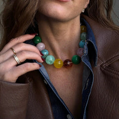 Jane Beaded Necklace - Natural Multi Bead