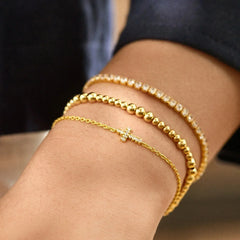 18K Gold Agape Bracelet - Cross