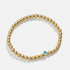 18K Gold Birthstone Pisa Bracelet - Aquamarine