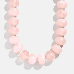 Joan Semi-Precious Necklace - Rose Quartz Bead