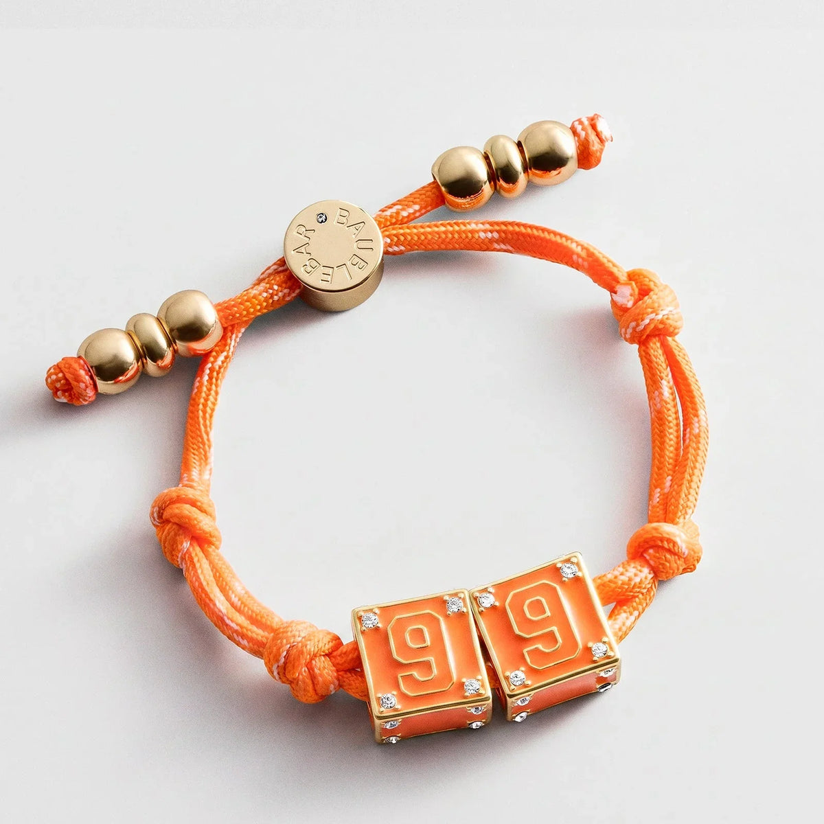 Block Party Varsity Number Custom Bracelet  - Tangerine Double Digit