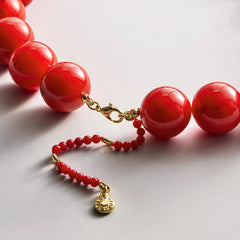 Jane Beaded Necklace - Red Jasper