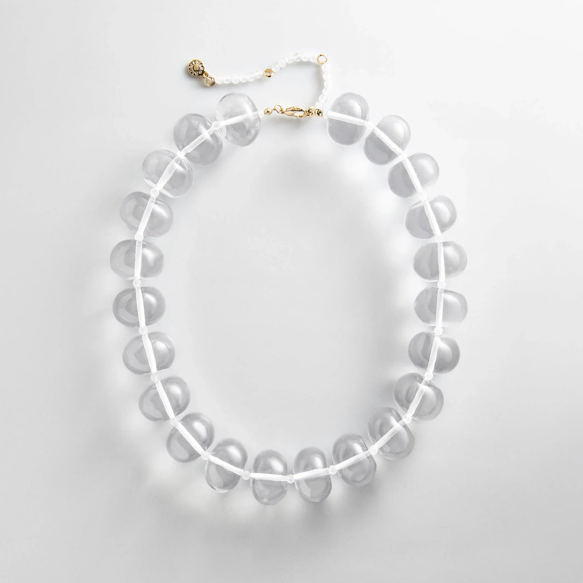 Joan Semi-Precious Necklace - Clear/White