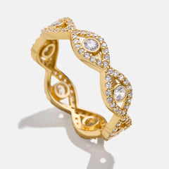 18K Gold Evil Eye Pavé Ring - Evil Eye