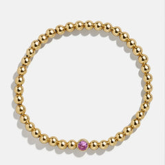 18K Gold Birthstone Pisa Bracelet - Rose