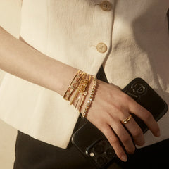 18K Gold Heart Cuff Bracelet - Heart