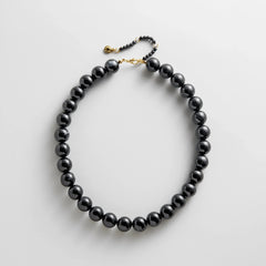 Mini Jane Beaded Necklace  - Black Bead