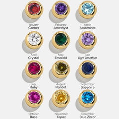 18K Gold Birthstone Stud Earrings - Peridot
