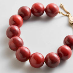 Jane Beaded Bracelet - Cherry Red Bead