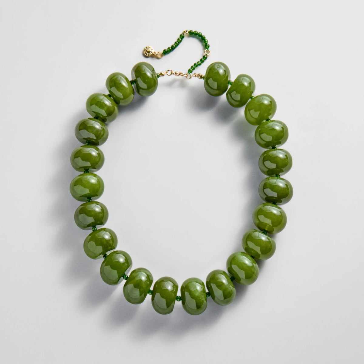 Joan Semi-Precious Necklace - Dark Olive