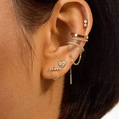 Adrianna 18K Gold Earrings - Pavé Heart