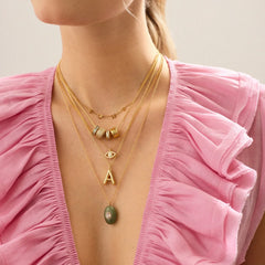 Aura Semi-Precious Pendant Necklace - Red Jasper