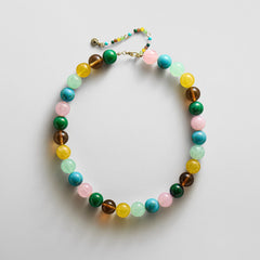 Mini Jane Beaded Necklace - Natural Multi Bead
