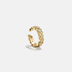 18K Gold Heart Ear Cuff - Heart