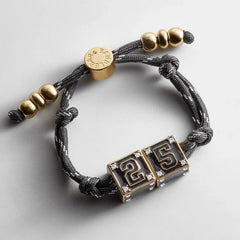 Block Party Varsity Number Custom Bracelet  - Onyx Double Digit