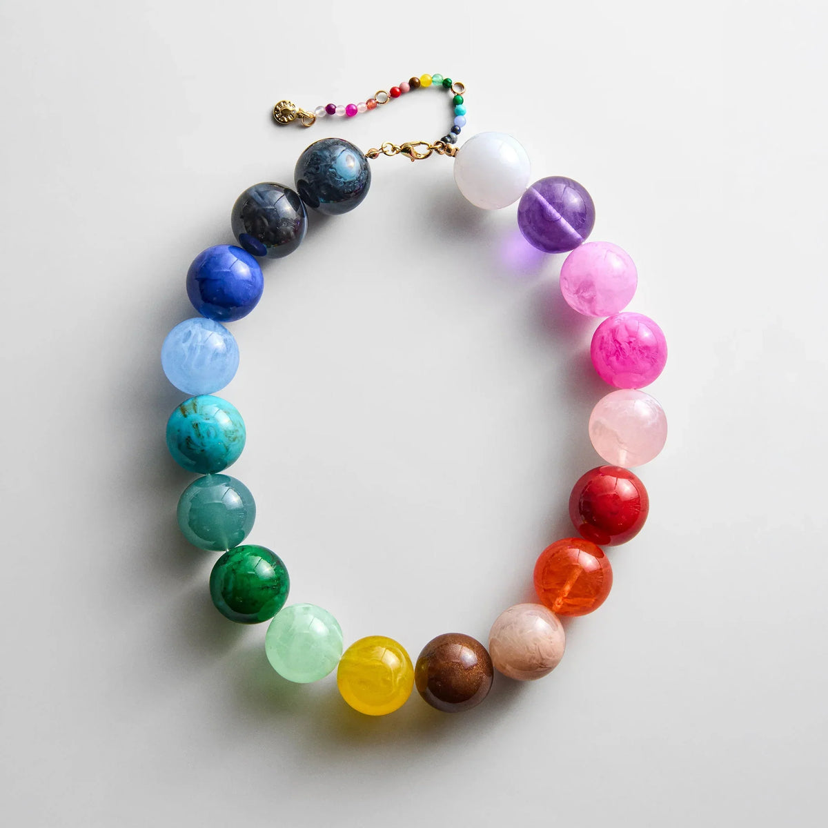 Jane Beaded Necklace - Rainbow Bead