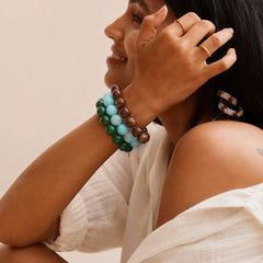 Jane Beaded Bracelet - Aqua Bead