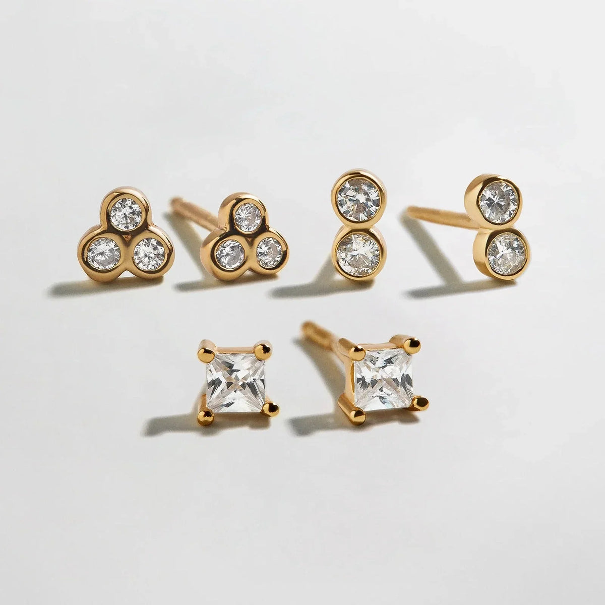 Beckett Waterproof Earring Set - Gold/Pavé