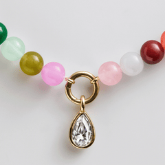 Janette Beaded Ring Necklace - Multi Bead