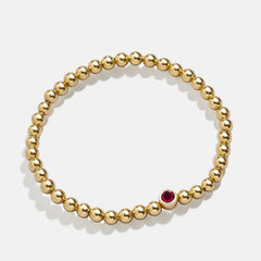 18K Gold Birthstone Pisa Bracelet - Ruby