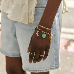 All At Sea Charm Bracelet - Gold/Turquoise