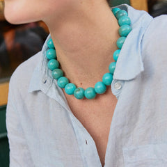 Jane Beaded Necklace - Turquoise Bead