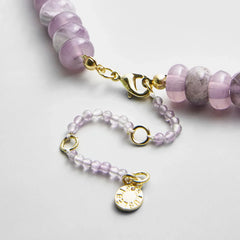 Joyce Semi-Precious Beaded Necklace - Light Amethyst Bead