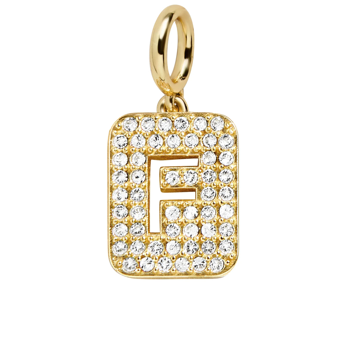 Block Pavé Initial Cluster Charm - F