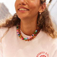 Joyce Semi-Precious Beaded Necklace - Multi Bead