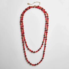 Charlotte Beaded Necklace - Red Jasper