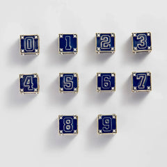 Block Party Varsity Number Custom Bracelet  - Navy Double Digit
