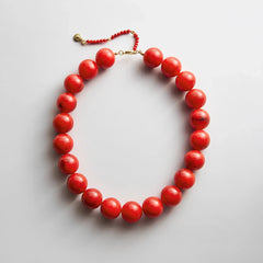 Jane Beaded Necklace - Red Jasper