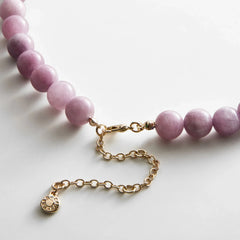 Jamie Semi-Precious Beaded Necklace - Light Amethyst/Black Hypersthene