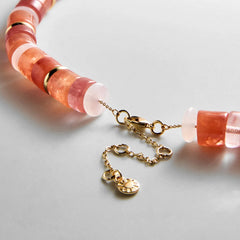 Jennifer Rondelle Beaded Necklace - Cherry Quartz Bead