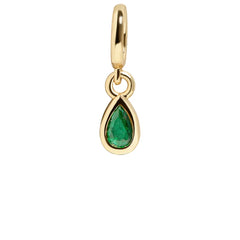 Birthstone Cluster Charm - Emerald/Gold