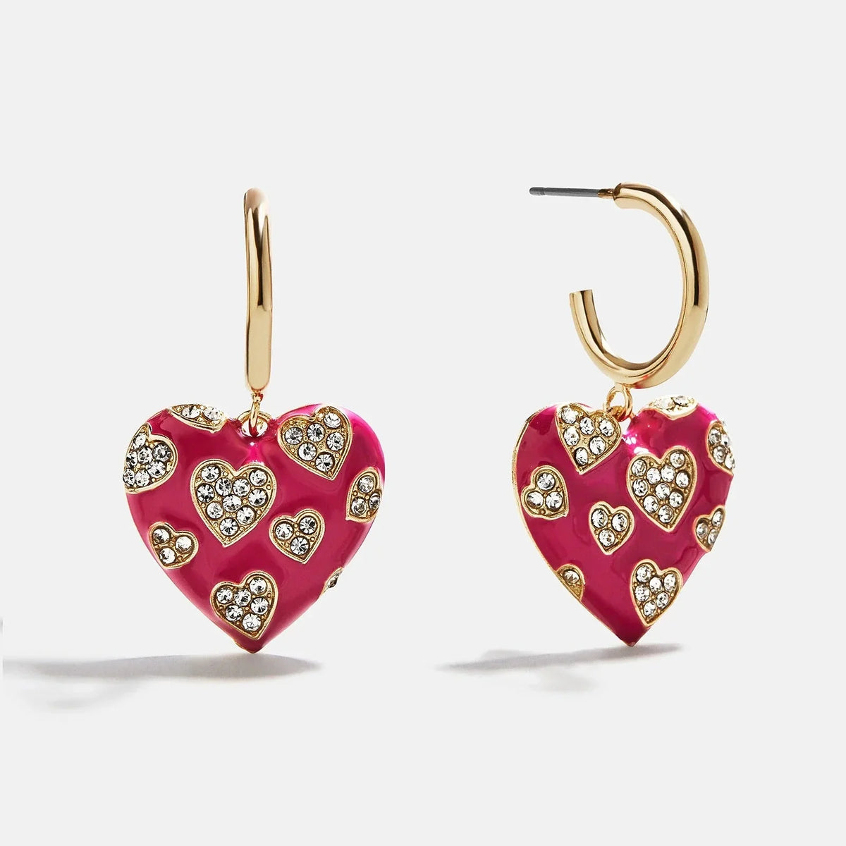 Be My Heart Kids' Earrings - Hot Pink